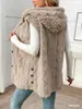 Cárdigan Casual de Invierno para Mujer con Capucha y Botones, de Felpa de Doble Cara en Color Sólido, de Venta Caliente en Comercio Exterior Transfronterizo Europeo y Americano