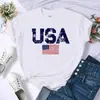 Camiseta de Verano Estampada para Hombre y Mujer con Letras USA B22-SL776