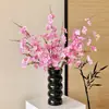 Atacado do Fabricante Flores Artificiais Galhos de Flor de Cerejeira com 2 Pontas Flores Artificiais Flores de Seda Plástico Decoração de Casamento Arco de Decoração Flores Guia