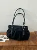 Bolsa tote vintage de camurça com laço estilo coreano para mulheres, novo modelo 2026, grande capacidade, versátil para o trabalho, bolsa de ombro e de axila