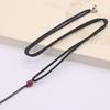 Colgante de loto de plata tibetana ajustable de 2 mm, joyería de cuerda, colgante de jade, bolsa para colgante de cuello, cuerda simple al por mayor