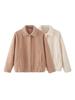 Comercio Exterior al por Mayor de Estilo Europeo y Americano Transfronterizo Chaqueta de Béisbol Cálida Nueva para Mujer Otoño e Invierno Chaqueta de Lana de Dos Colores