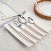 Faca para Bife e Garfo de Aço Inoxidável 304 Cabo de Madeira Imitada Três Rebites Talheres Utensílios para Comida Ocidental Faca, Garfo e Colher Conjunto de Colher de Sobremesa de Alta Qualidade