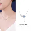 Collar con colgante de gatito de plata de ley S925 para mujer, moderno, de lujo ligero, nicho, diseño de alta gama, cadena para la clavícula, regalo para novia