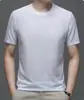 Al por mayor En stock Verano Seda de Hielo Malla Manga Corta Bambú Cuello Redondo Secado Rápido Top Delgado Transpirable Fresco Ajuste Delgado Camiseta