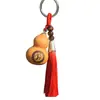 Ping An Fu con borla y colgante de llavero de calabaza, artesanía de calabaza natural, pequeño regalo de calabaza