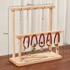 Soporte de joyería creativo, organizador de escritorio de madera maciza para llaves y accesorios, expositor de collares, estante de almacenamiento, organizador multifuncional para entrada con ganchos