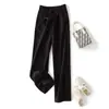 Pantalones Casuales Rectos de Pierna Ancha de Terciopelo para Bebé con Rayas Verticales Finas, Adelgazantes, Engrosados con Forro Polar, Estilo Otoño/Invierno H011701