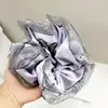 Novedosa Goma para el Pelo de Tulle con Borde de Pedrería Satinada Vintage, con un Toque de Lujo, Goma Grande para el Cabello, Elegante Accesorio para el Cabello