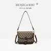 Bolsa Transversal Monica Chicchi Color Block Vintage de Ombro Único para Mulheres 2026 Nova Bolsa de Ombro Retrô com Acabamento de Luxo para o Dia a Dia