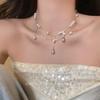 Colar com Pingente de Pérola em Gota e Franja FANTAI Design de Nicho Leve Luxo Elegante Corrente para Clavícula de Alto Padrão Francês