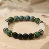 Pulseras de Cristal de Gama Alta Europeas y Americanas, Cuarzo Rosa Natural, Piedra de Hiel Negro, Ágata, Pulseras de Ojo de Tigre, Joyería de Mano Simple y Versátil para Mujeres
