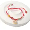 Pulseira Cordão Vermelho Ano do Cavalo 2026 Irmã Jiang Corrente de Contas Puramente Feita à Mão Cavalinho de Madeira Pulseira do Ano do Cavalo do Zodíaco para Homens e Mulheres Atacado