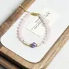 Pulsera de Cristal con Perlas Sencilla y Versátil para Mujer, Pulsera de Perla Natural y Cristal, Pulsera Regalo para Mejor Amiga Estudiante, Venta al por Mayor para Mujeres
