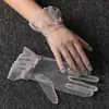 Guantes de Boda para Mujer Estilo Coreano Transparentes de Malla Fina Cortos Color Negro y Blanco Rosa Guantes con Dedos para Primavera, Verano y Otoño