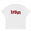 Camiseta de Algodón Pesado Estampado Sencillo Manga Corta Holgada Color Sólido para Hombre y Mujer Top de Moda Tendencia Camiseta Tendencia de Pareja