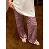 Pantalones de pijama de pierna ancha con estampado de leopardo para mujer, nuevo estilo de verano 2026, pantalones casuales holgados de talla grande para casa y para caminar
