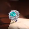 Yuntong Joias Atacado Moda Retrô Europeia e Americana Anel de Diamante com Gema Colorida Paraíba Cultivada em Formato de Ovo para Meninas