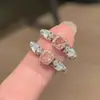 Anillo de Zirconia Rosa Azucarada de Lujo Accesible Estilo Medieval Estilo Ins Moda de Nicho Elegante Anillo Ajustable Anillo