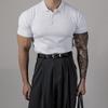 Camiseta Polo Fitness Coach Lar Manga Curta Masculina Slim Fit Elástica Secagem Rápida Seda Gelada Corrida Roupa de Trabalho Masculina Camiseta Esportiva