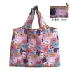 2025 Nueva Bolsa de Compras Plegable Tela Floral Portátil Poliéster Tote Bolsa de Almacenamiento Gran Capacidad Bolsa para la Compra del Supermercado Venta al por Mayor