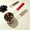 Acessórios para narguilé com cabo de madeira, estrutura de carbono, cesto de carbono, narguilé shisha, popular para e-commerce transfronteiriço, personalizável