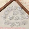 Cuentas Sueltas con Forma de Corazón Galvanizado Estilo Coreano con Agujeros Rectos, Accesorios de Joyería para Cadena de Teléfono DIY Hechas a Mano
