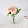 Buquê de Rosas Austin Flor de Mão Rosa Flor Falsa Mesa de Jantar Pequena Rosa Hotel Flor de Seda Decoração de Casa Casamento