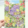 3 Peças Aventura de Acampamento com Frutas Layout Grande Paisagismo 3D Adesivos de Paisagismo DIY Descompressão Casa Tridimensional Cena em Miniatura