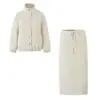 Ropa de mujer transfronteriza 2026 Moda europea y americana gabardina holgada estilo workwear con solapas + conjunto de falda para mujer M11820/21