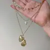 Collar de Cadena para Clavícula de Lujo Ligero Francés con Colgante de Amor Multicapa para Mujer Diseño Simple de Nicho Uso Diario