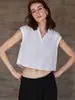 Liquidación de Vestido Camisa sin Mangas de Lino para Mujer, Verano Exportación Simple para Viajes al Trabajo Top Azul de Gama Alta