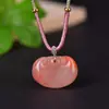 Flor de Melocotón Natural Donut Relleno Manzana Nube Auspiciosa Candado Colgante de Jade Anillo de Paz Colgante Suministro en Vivo Suministro de Comercio Exterior