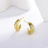 Aretes simples en forma de C brillantes, personalidad nicho versátil, lujo de alta gama con incrustaciones de circonita, temperamento, joyería de oreja al por mayor