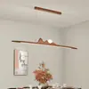 Nueva Lámpara Colgante de Tiras de Madera Minimalista Creativa Wabi-Sabi Estilo Chino para Comedor, Sala de Té, Barra de Bar e Iluminación Inspirada en Zen