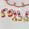 Lindo Llavero de Gato Hamburguesa Papas Fritas Juguete de Comida Gato Kt Colgante Rojo Versátil para Mochila Estilo Femenino