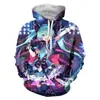 2023 transfronteiriço novo Riman Chuyin futuro cosplay 3D impressão digital moletom com capuz zíper pullover