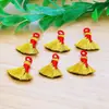 Llavero pulsera colgante de escoba de hilo dorado tejido a mano accesorios semiacabados al por mayor mini escoba escoba