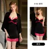Precioso y sexy camisón de satén y encaje con escote en V pronunciado, copas en el busto, espalda descubierta, abertura y tirantes finos, conjunto de ropa para casa X6954