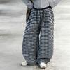 Pantalones Súper Elegantes Estilo Coreano para Niñas Otoño 2025 Nuevos Pantalones Casuales de Cuadros para Niñas Mayores Pantalones de Pierna Ancha de Otoño