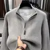Cardigan com Zíper Masculino 2026, Suéter Masculino de Tricô Grosso, Novos Estilos Populares para Primavera, Outono e Inverno