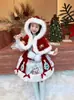 Vestido de Princesa Lolita para Niñas 2025 Nuevo Vestido de Terciopelo Espeso de Otoño e Invierno para Niños Falda Navideña para Niñas
