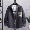 Camisa listrada para homens, estilo japonês de primavera, marca trendy cityboy, de alta qualidade, estilosa, jaqueta casual solta
