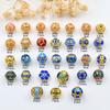 Cuentas de transferencia de aceite de oro antiguo de 8 mm, cuentas de esmalte, accesorios para pulseras y collares, cuentas perforadas