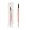 Peine de Acero de Doble Punta para Cejas y Pestañas con Cubierta Protectora Portátil, Cepillo para Cejas de Acero Inoxidable, Cepillo para Pestañas de Doble Punta, Peine para Pestañas Multiusos con Dos Puntas
