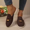 Comércio Exterior Tamanho Grande Chinelos Europeus e Americanos Primavera Bico Aberto Meio Chinelo para Usar Fora Calce Fácil Mula Sapatos Preguiçosos Meio Chinelo Casual para Mulheres