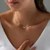 Amazon Transfronterizo Chapado en Cobre Oro de 14K Pequeño Colgante de Cruz Collar Cadena de Clavícula Moda Regalo para Mujeres
