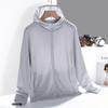 Roupas masculinas e femininas mesmo estilo UPF50 casal verão fino malha protetor solar roupas manga comprida respirável pele roupa proteção UV