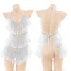 Lencería Sexy, Camisón Sexy, Falda de Encaje Transparente con Abertura en la Parte Superior, Tirante Halter Pure Lust, Falda Pure Lust