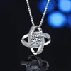 Colgante Popular de Diamantes Completos Transfronterizo Europeo y Americano Estrella Eterna Madre Niña Regalo de Vacaciones Collar de Trébol de Cuatro Hojas
